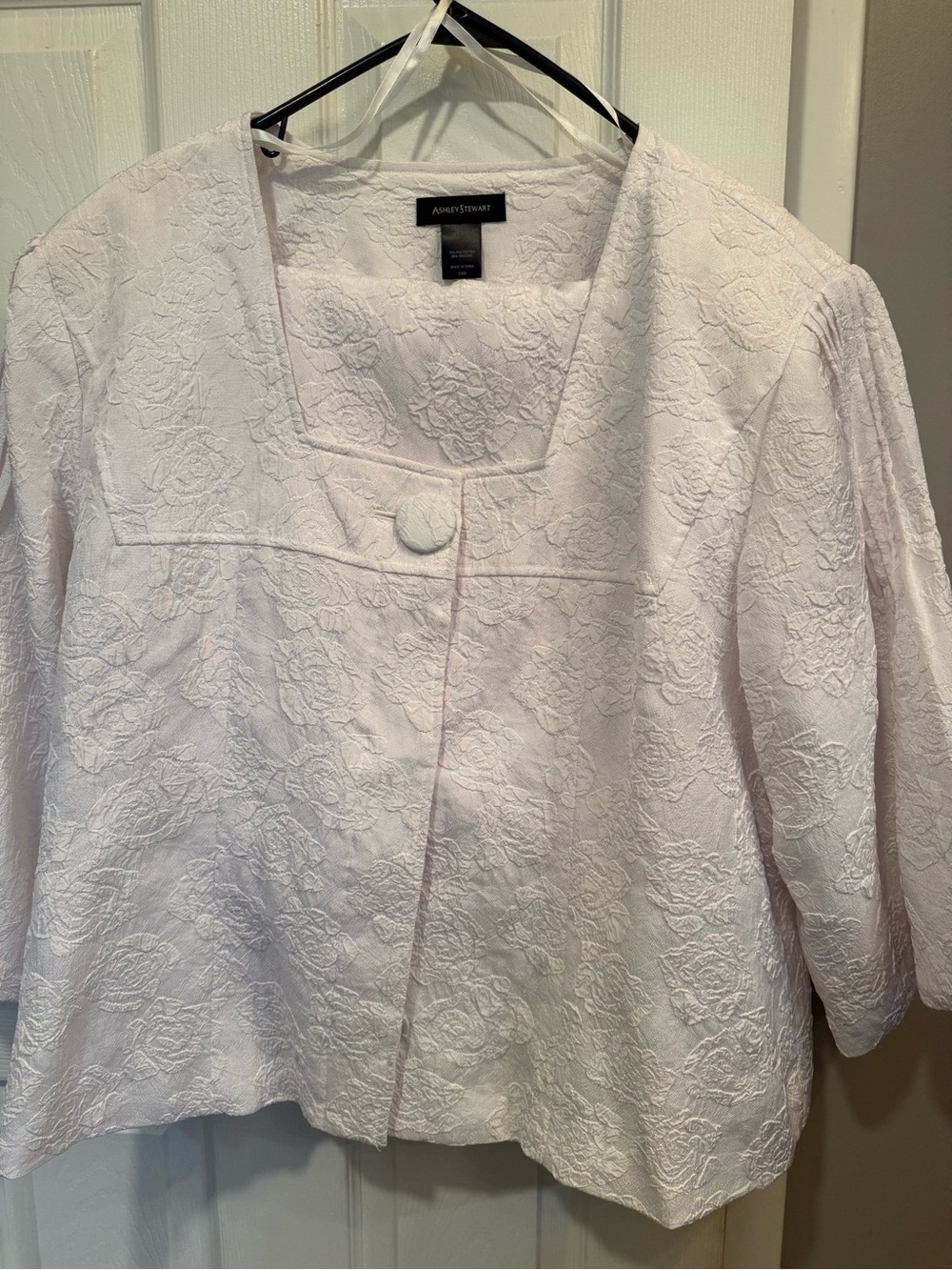 Ashley Stewart  Textured Floral Jacket